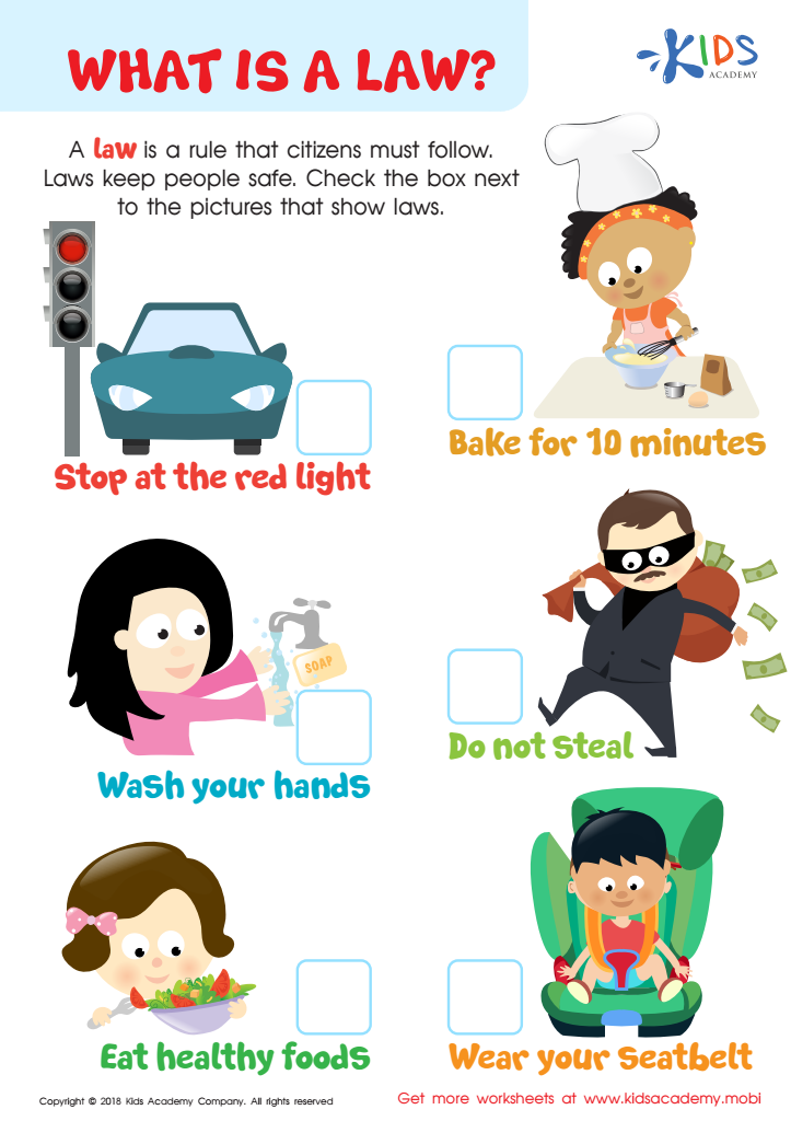 What Is A Law Worksheet For Kids