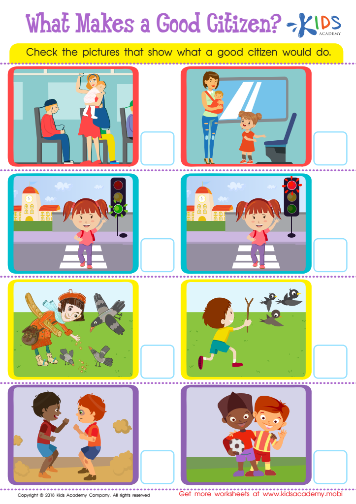 What Makes a Good Citizen? Worksheet: Printable PDF for Kids