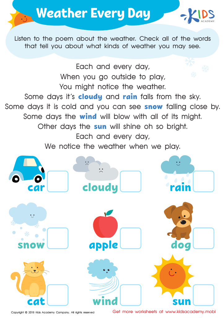 Weather Every Day Worksheet