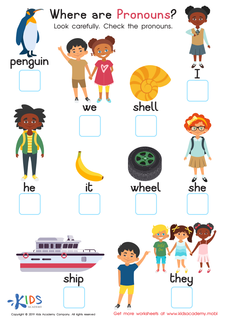 Where Are Pronouns Worksheet For Kids