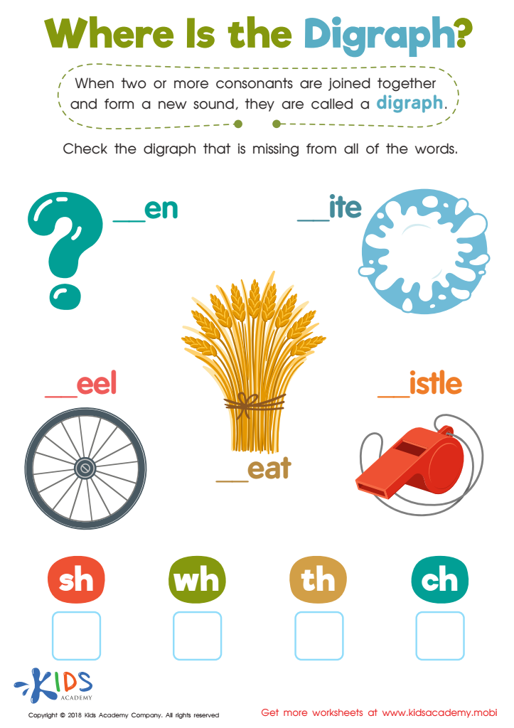 Where Is the Digraph? Worksheet