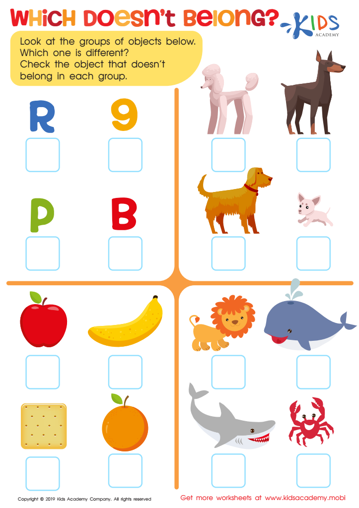 Which Doesn't Belong? Worksheet