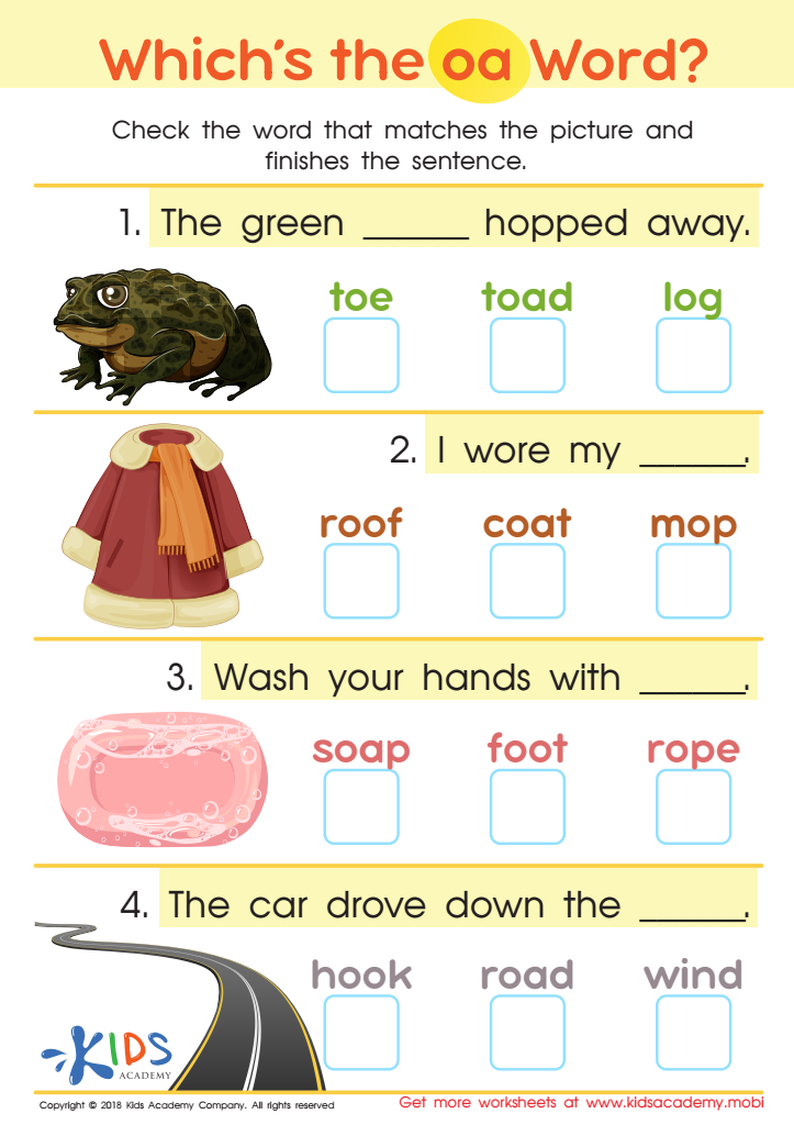 Which's the OA Word? Worksheet