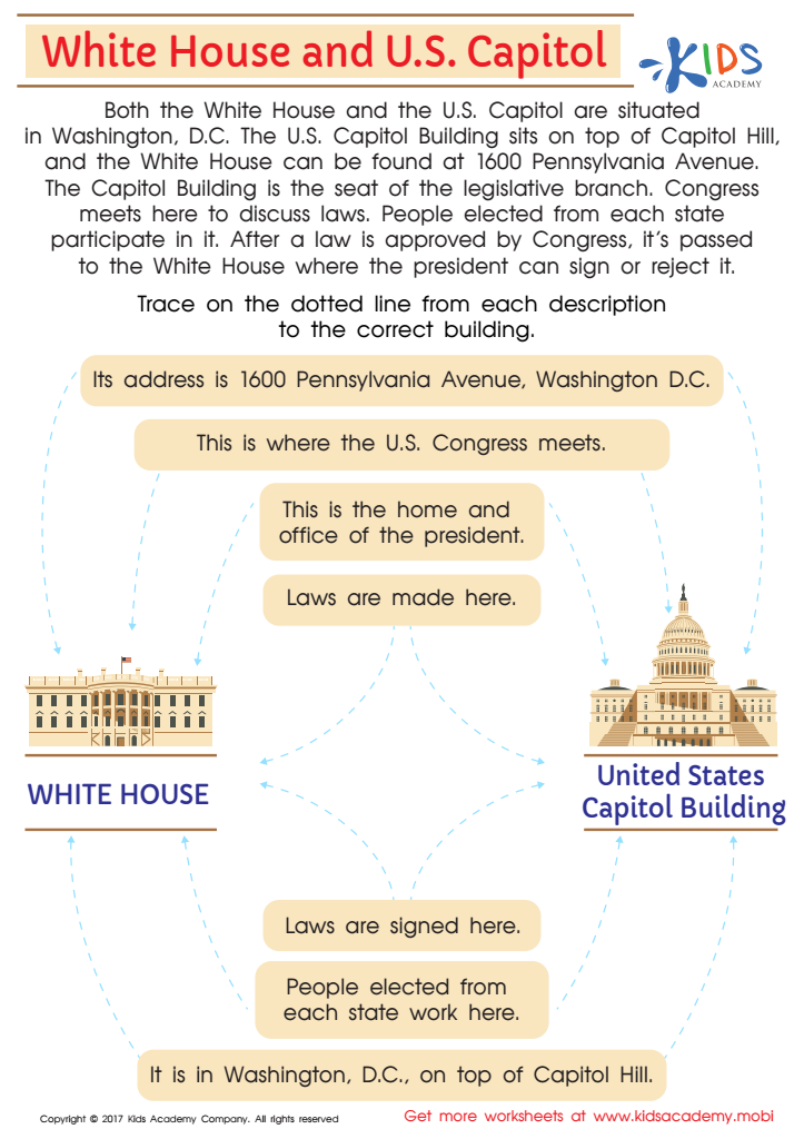 White house and US capitol worksheet