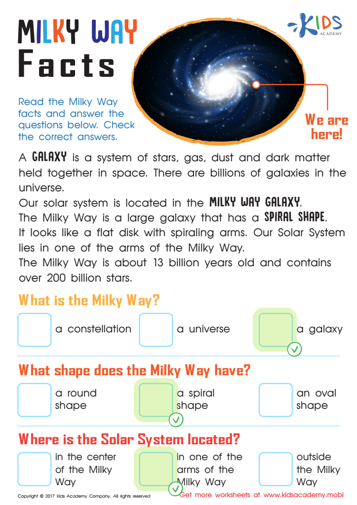 Milky Way Facts Worksheet Answer Key