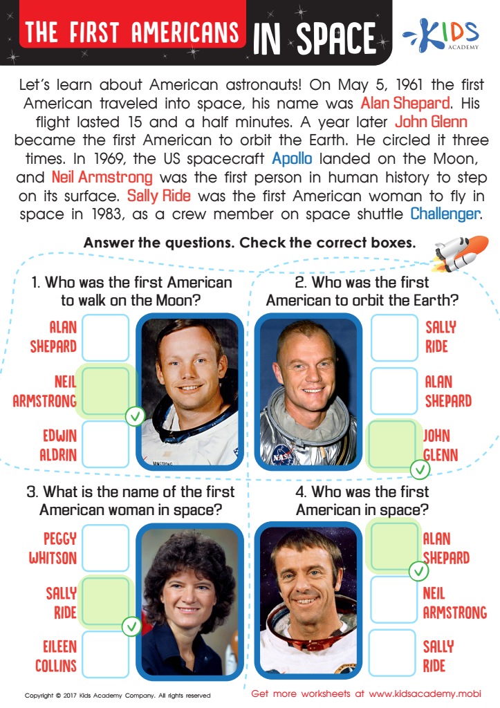 First Americans in Space Worksheet Answer Key