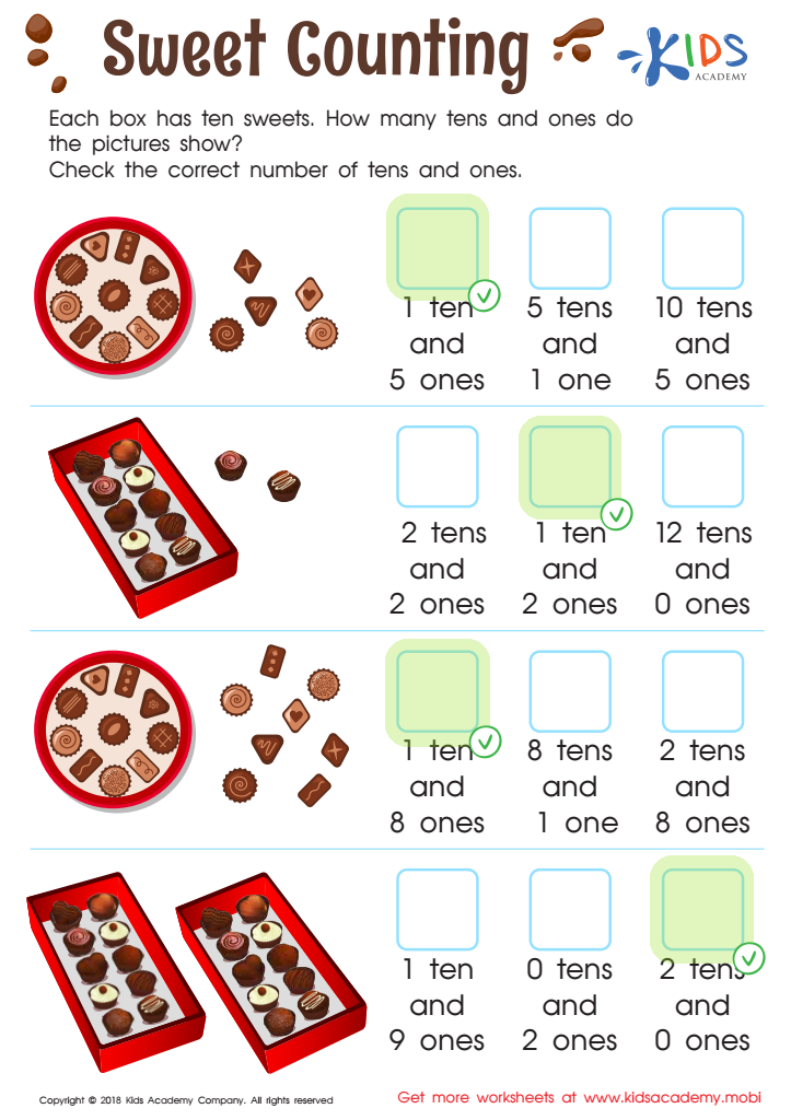 Sweet Counting - Part 2 Worksheet Answer Key