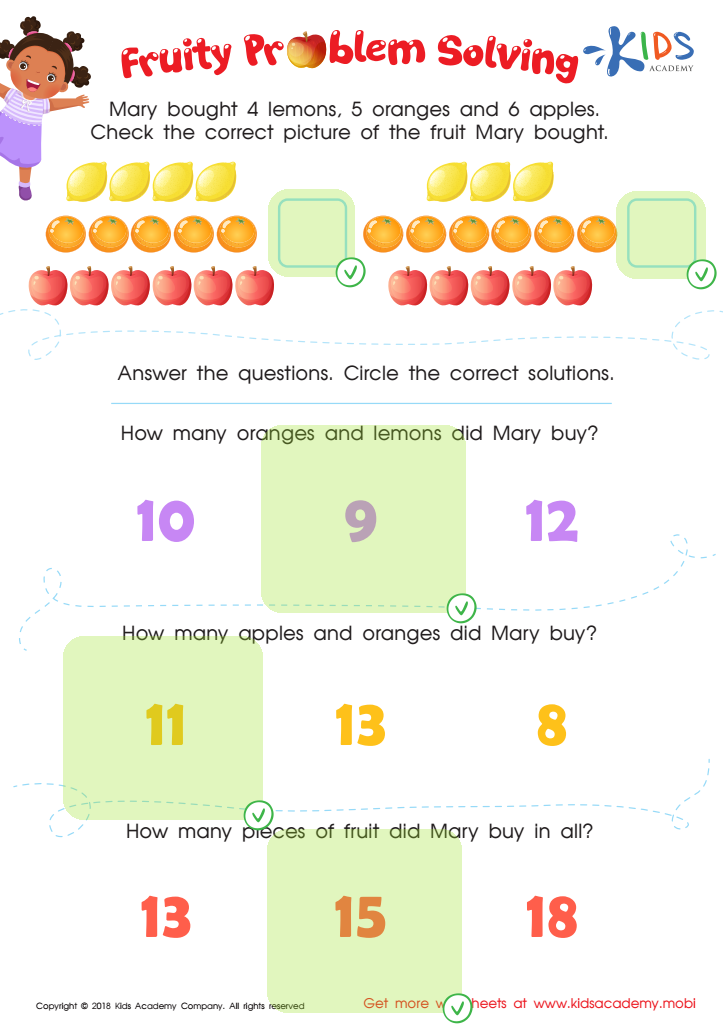 Fruity Problem Solving Worksheet Answer Key