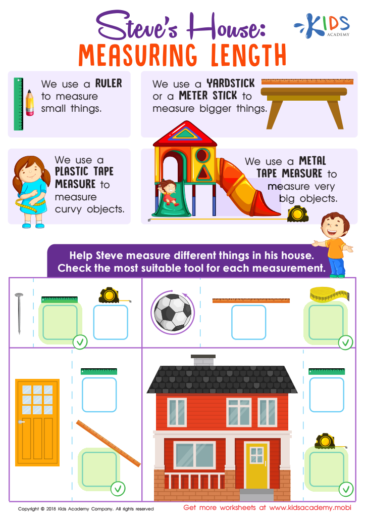 Steve's House: Measuring Length Worksheet Answer Key