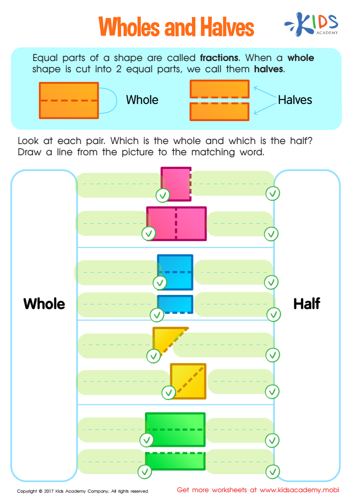 Wholes And Halves Worksheet Free Printable PDF For Children Answers multiplying-fractions-model