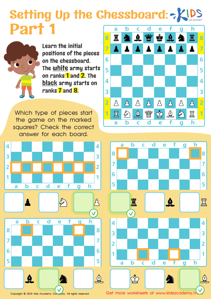 Setting up the Chessboard: Part 1 Worksheet Answer Key