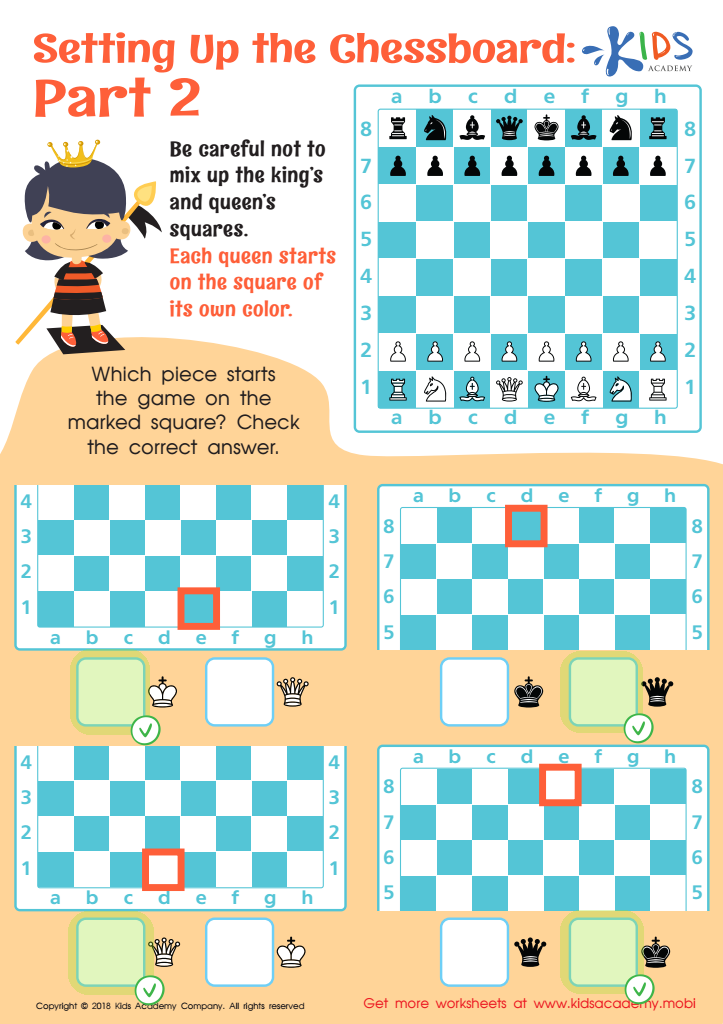 Setting up the Chessboard: Part 2 Worksheet Answer Key