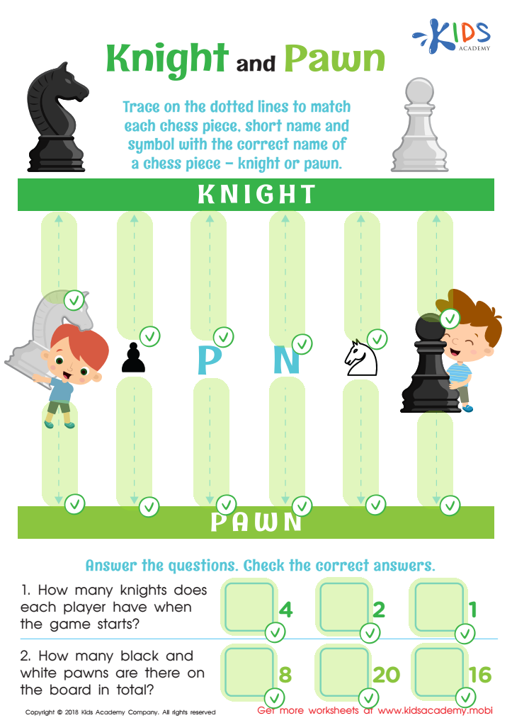 Knight and Pawn Worksheet Answer Key