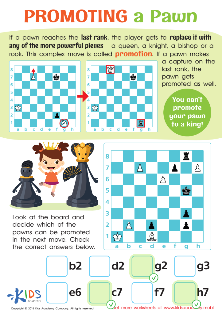 Promoting a Pawn Worksheet Answer Key