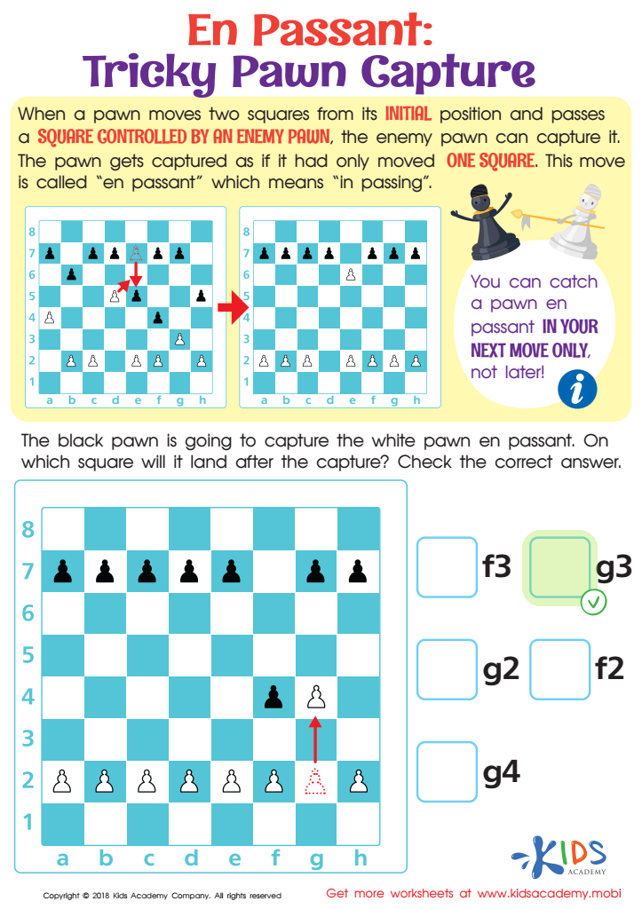 En Passant: Tricky Pawn Capture Worksheet Answer Key