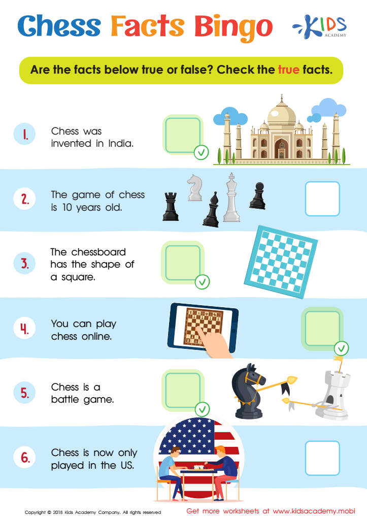 Chess Facts Bingo Worksheet Answer Key