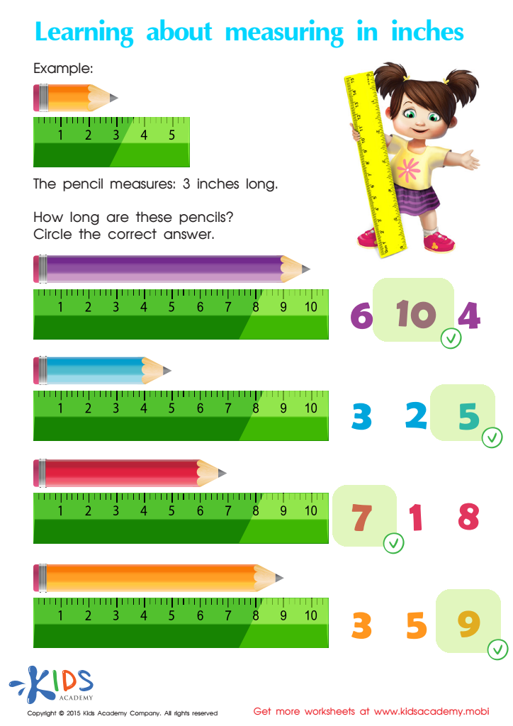 Learning About Measuring In Inches Printable Answer Key