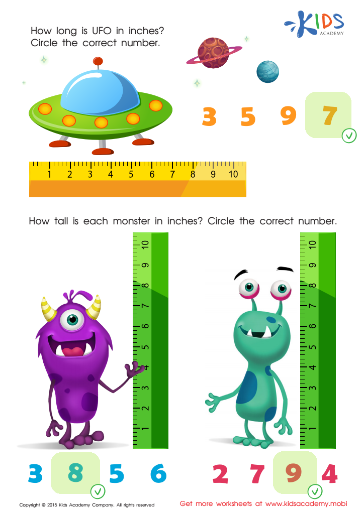 Measuring in Inches Worksheet Answer Key