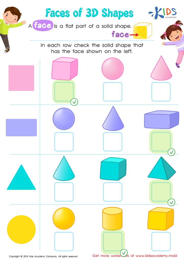Faces of 3D Shapes Worksheet Answer Key