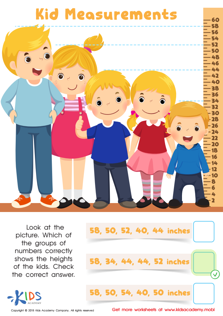 Kids Measurements Worksheet Answer Key