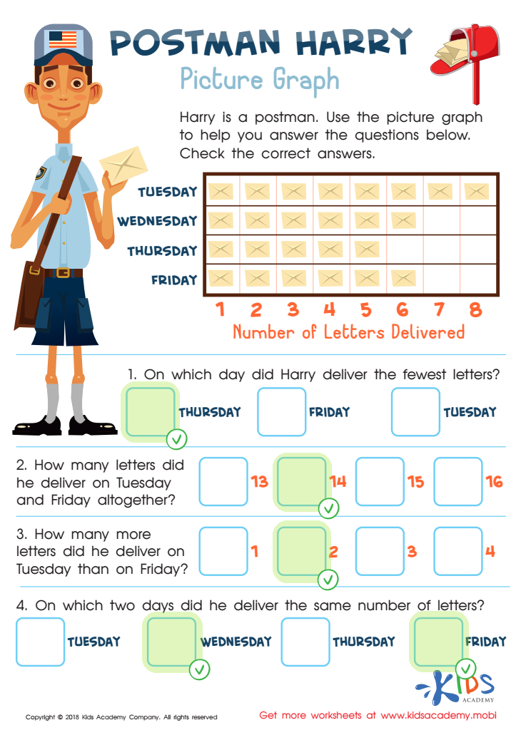 Postman Harry: Picture Graph Worksheet Answer Key