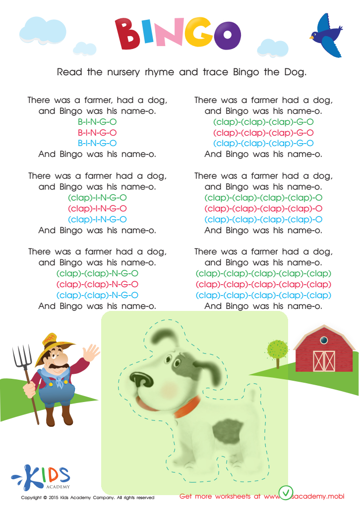 Nursery Rhymes: The Bingo Song Worksheet Answer Key