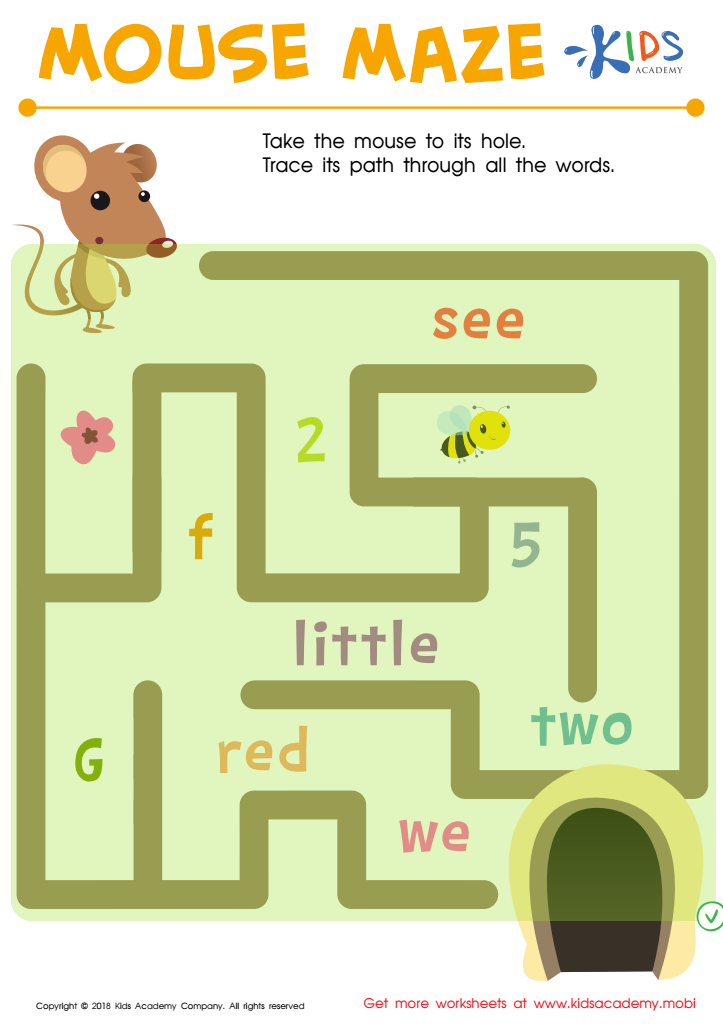 Find Words Mouse Maze Worksheet Answer Key
