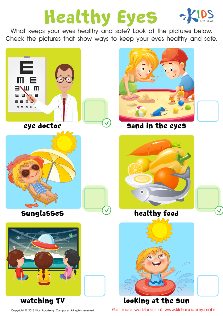Healthy Eyes Worksheet Answer Key