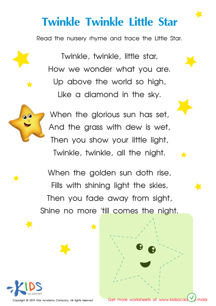 Nursery Rhymes: Twinkle Little Star Worksheet Answer Key
