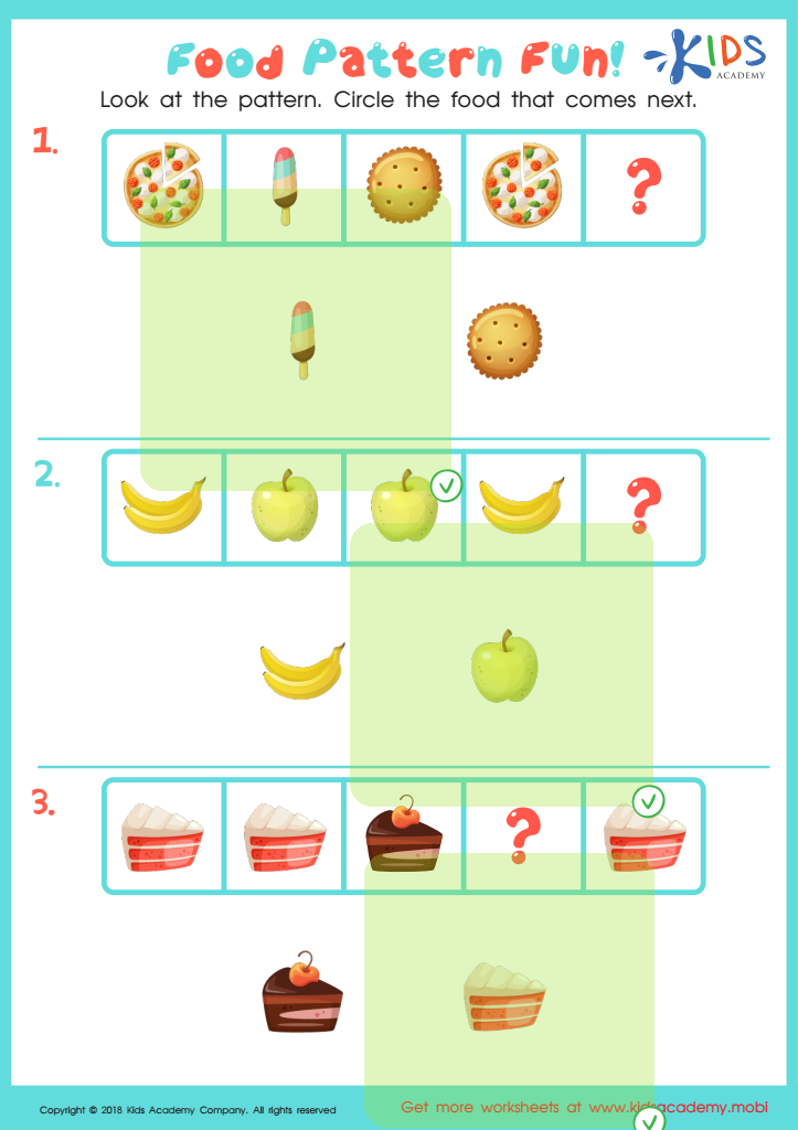 Food Pattern Fun Worksheet Answer Key