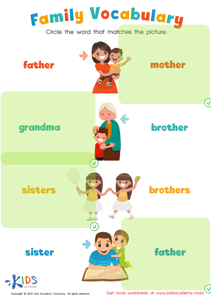 Family Vocabulary Worksheet Answer Key