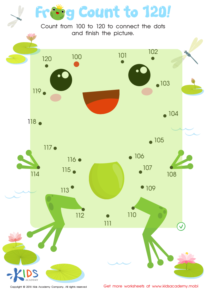 Frog Count to 120 Worksheet Answer Key