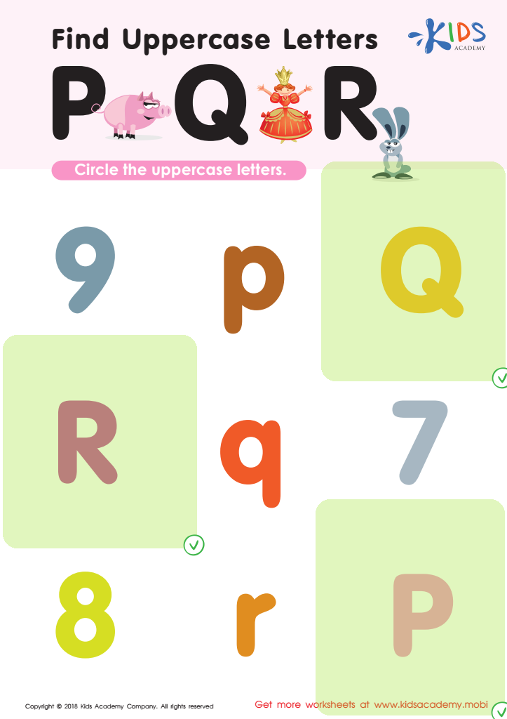 Find Uppercase Letters P, Q, and R Worksheet Answer Key