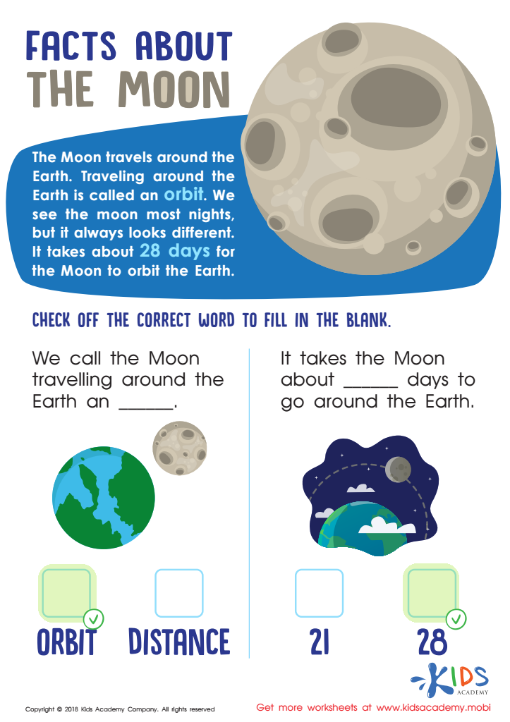Facts About the Moon Worksheet Answer Key