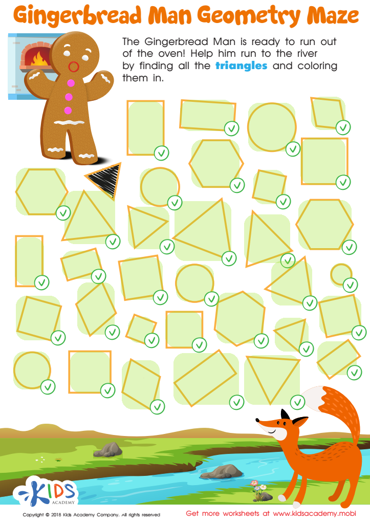 Gingerbread Man Geometry Maze Worksheet Answer Key