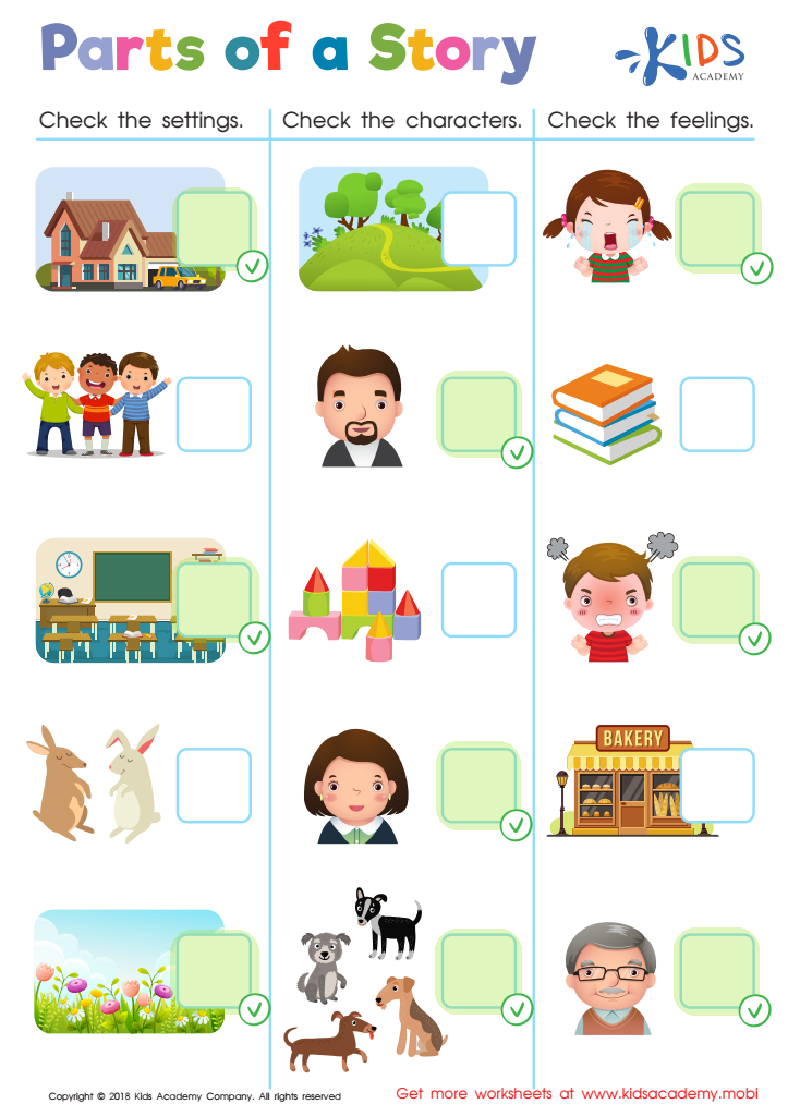 Parts Of A Story Worksheet Free Printable PDF For Kids Answers And