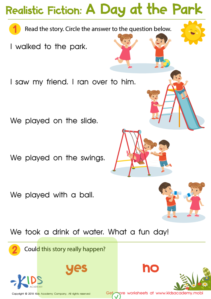 A Day at the Park Worksheet Answer Key