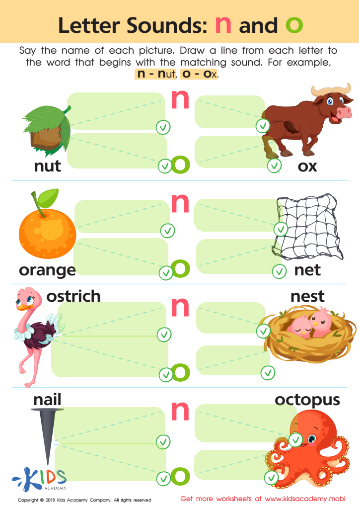 Letter N and O Sounds Worksheet Answer Key