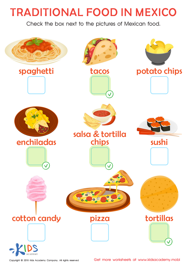 Traditional Food in Mexico Worksheet Answer Key