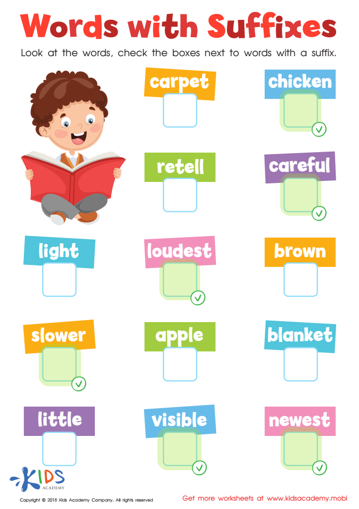 Reading: Words With Suffixes Worksheet Answer Key