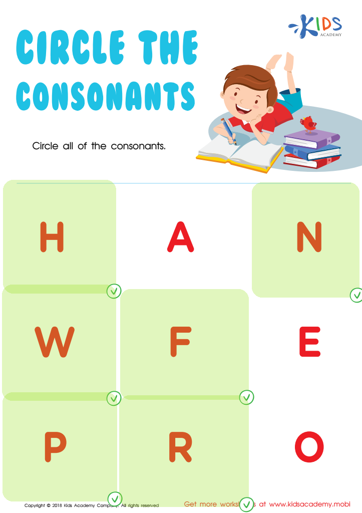 Circle the Consonants Worksheet Answer Key