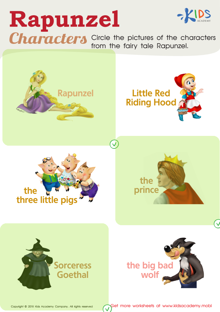 Rapunzel Characters Worksheet Answer Key