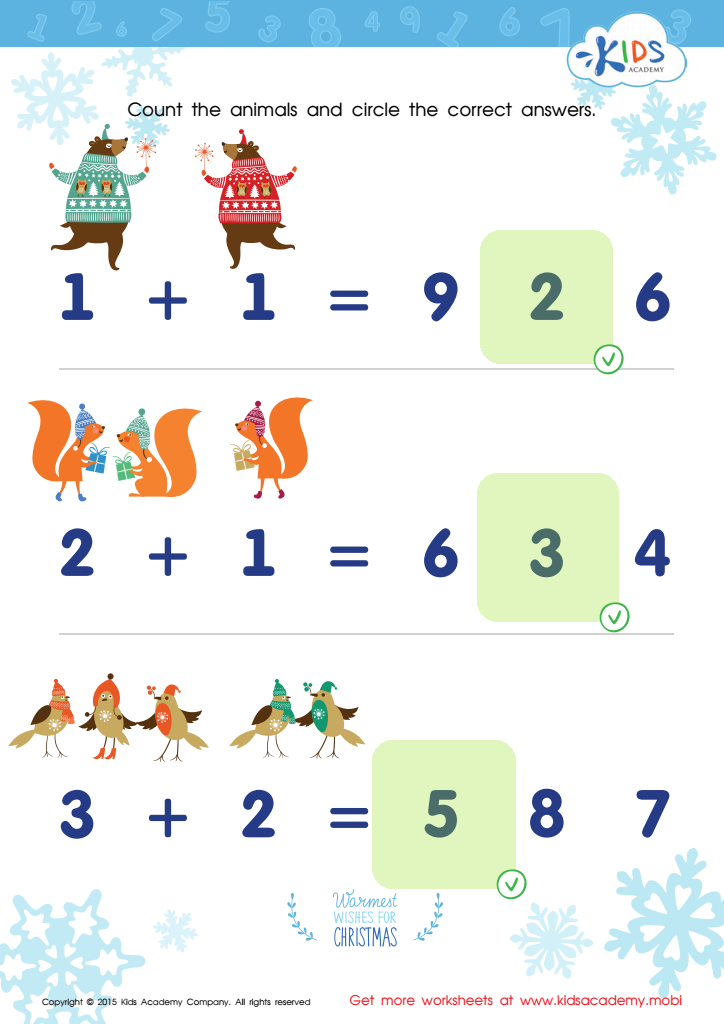 Count Funny Animals Worksheet Answer Key