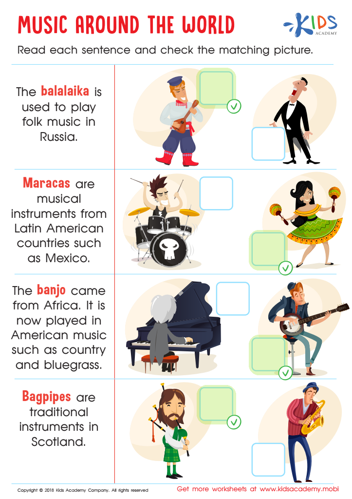 Music Around the World Worksheet Answer Key
