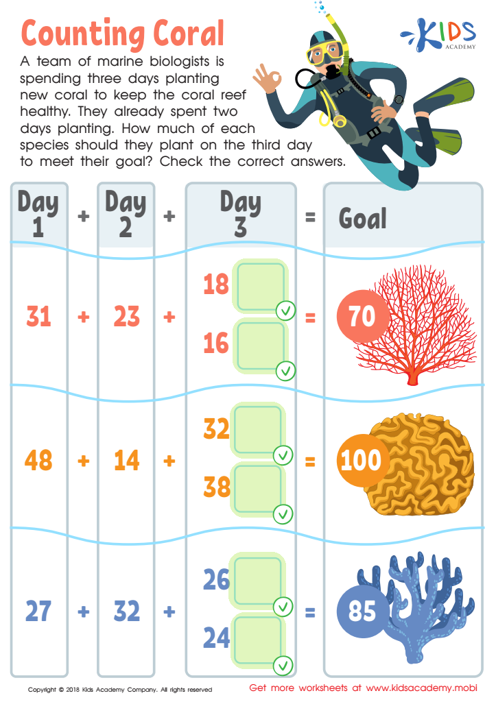 Counting Coral Worksheet Answer Key