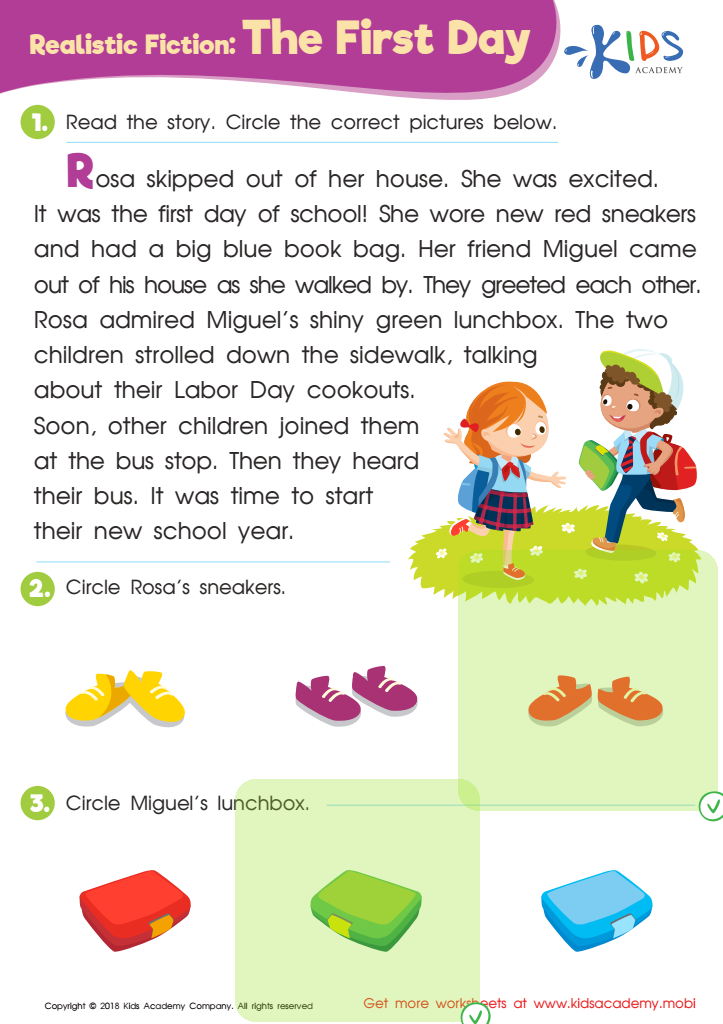 Realistic Fiction: The First Day Worksheet Answer Key