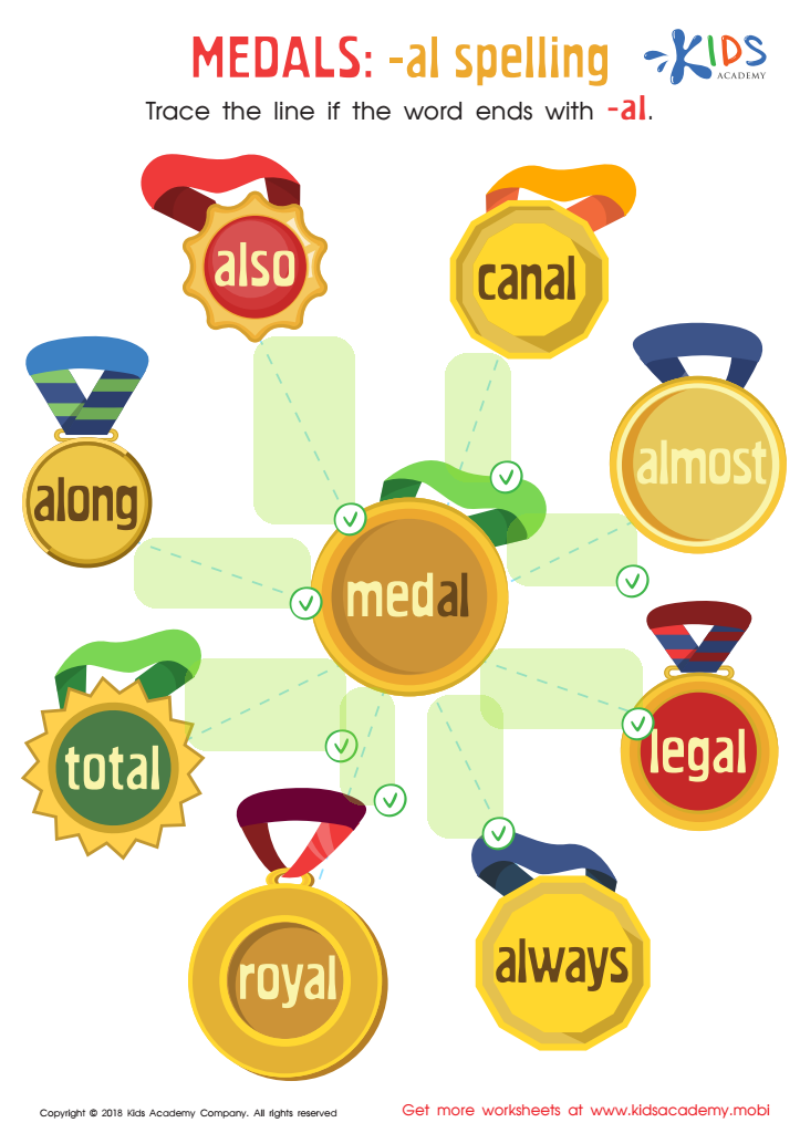Medals: Al Spelling Worksheet Answer Key