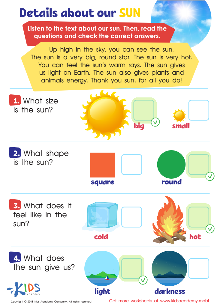 Details About Our Sun Worksheet Answer Key
