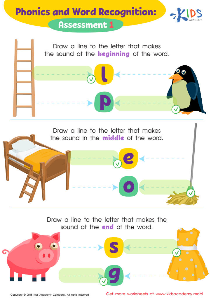 Phonics and Word Recognition: Assessment 1 ELA Worksheet Answer Key