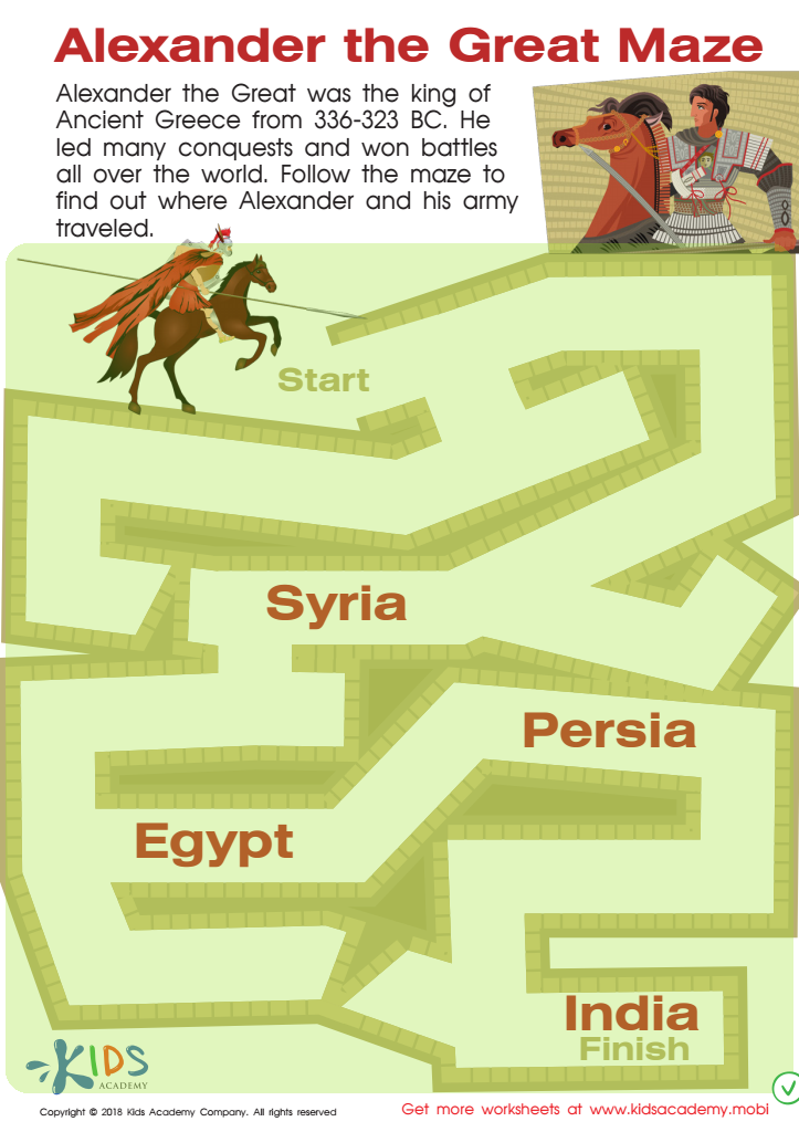 Alexander the Great Maze Worksheet Answer Key